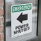 Signmission Power Shutoff (Left Arrow) With Symbol, 7 in W x Rectangle, Vinyl Decal OS-2PACK-EM-D-710-V-10525 - alternate 4